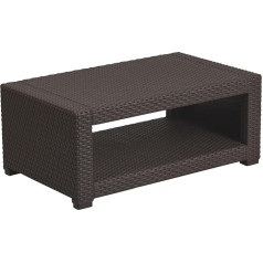Flash Furniture Brown Rattan Coffee Table Resin Chocolate Brown