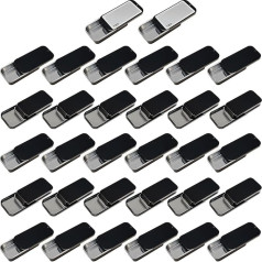 Cubic Ape Slide Top Lip Balm Tins Solid Cologne (7.1 g, 32 Pack, with Labels) - (XS) Empty Metal Cosmetic Containers with Sliding Lid (Matte Black)