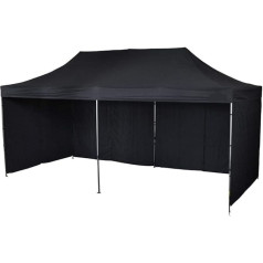 Bastionshop Market Tent Express Tent 3 x 3 m Market Stand Folding Tent Exhibition Stand Gazebo Gazebo, Waterproof and with UV Protection (Black)
