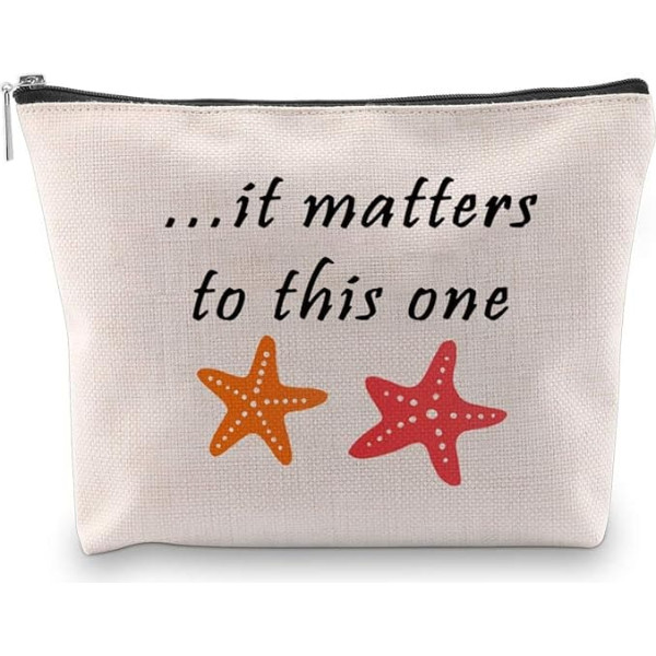 BLUPARK Social Worker Gift Starfish Cosmetic Bag It Matters to This One Teacher Gift Idea Sea Star Makeup Organiser Pouch, It is one of this