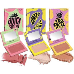 Misslyn Blush Makeup Palette for Women with Mirror, Volumising and Moisturising Powder for Contours of the Face - Set of Three Palettes