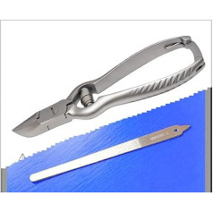 Sanguine Set of Diamond Nail File 6 and Heavy Duty Nail Clippers / Nippers with Lock System
