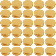 30 Pcs Silver Aluminum Tin Refillable Containers 60ml Aluminum Screw Lid Round Tin for Cosmetic Lip Balm Cream
