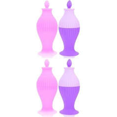 minkissy 4 Stück Roller-gesichts-eis Am Stiel Werkzeug Hautpflege-tools Gesichtsmassagegerät Silikonformen Gesichts-eisroller Aus Silikon Fräulein Kieselgel Kühlendes Eis Glasur