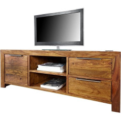Invicta Interior Solid Design TV Board Pure Sheesham Stone Finish 135 cm Drawers Table