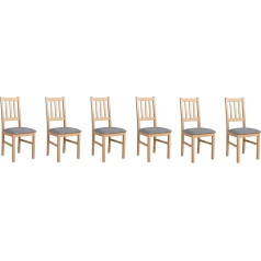 Grekpol - Set of 6 Dining Room Chairs Padded Chairs with Beech Wood Legs and Soft Padded Chairs for Dining Room Kitchen -BOS 4 (6)