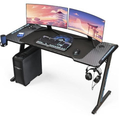 Klim K140 Gaming Table with LED - 140 x 60 cm Gaming Desk with Cable Management and Mouse Pad - Easy Assembly - Sturdy Desk Made of Metal and Wood - Perfect for Gaming + Office - 2024