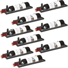 Giyiprpi Metal Wall Mounted Wine Holder Rack, Bottle Rack Storage Rack for Wall, Hanging Wine Rack, Wall Hanging, Red Wine Rack Organiser for Home, Kitchen, Bar, Display Decoration (Black 9)