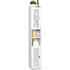 Aiiktota Bathroom Storage Cabinet, Floor-Standing Display Cabinet, Storage Furniture for Office, Living Room, Kitchen, Entryway, White (26 x 22 x 117 cm)