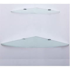 Euro Tische Glass Corner Shelf, 45 x 45 cm, Wall Shelf for Bathroom, Shower Shelf, Bathroom, Glass Bathroom Shelf with 6 mm Tempered Safety Glass, Various Sizes (Satin White)