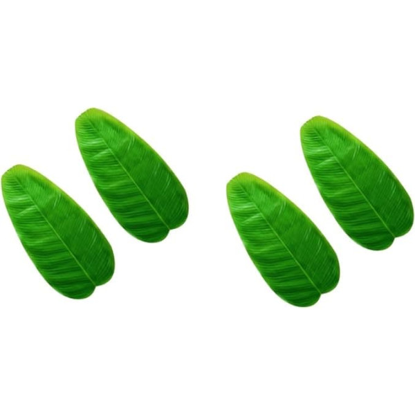 Amosfun 4 Stück Bananenblatt Tischset grünes Tischset Teetasse und Untertasse aus Knochenporzellan Esszimmerdekoration für kuchentisch hawaiketten Hote Hawaii-Tischset Geschirrmatte Green