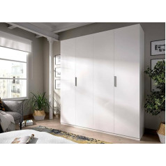 Dmora - Prado Wardrobe for Bedroom, Wardrobe with 4 Double Doors, 180 x 52 x 204 cm, White