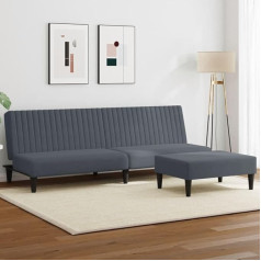 Koieceta Sofa Set 2-Piece Sofa Bed with Footstool Folding Bed with Sleep Function Sofa Bed Sofa Couch Dark Grey Velvet