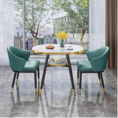 Wazcsd Round/Oval Dining Table Set with Chairs, Dining Table Modern Kitchen Table Set, Kitchen Table with Padded Chairs, Suitable for Dining Room, Kitchen, Living Room, Space-Saving Place Mat for Home and