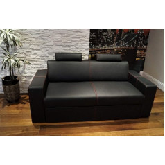 Quattro Meble Antalya I 2z FS Genuine Leather 2.5 Seater Sofa Width 180 cm with Sleep Function and Headrests Leather Sofa Real Leather Couch Large Choice of Colours