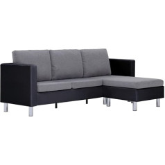 Uluyyuc Sofa Bed Camping Sofa Sofas & Couches Sofa Bed - 3-Seater Sofa with Cushion Black Faux Leather for Lounge Patio Party Garden