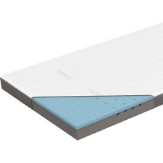 Genius Eazzzy Topper Deluxe 140 x 200 x 9 cm H2 H3 - Orthopaedic Mattress Topper for Mattress and Box Spring Bed Made of Gel Foam Mattress Topper 140 x 200 cm for Allergy Sufferers Includes Cover