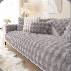 ‎Wyjhnlbedc WYJHNLBEDC Sofa/Couch Cover/Throw, Sofa Throw Blanket, Warm Super Soft Plush Sofa Cover for Sofa, L Shape/U Shape/Corner Sofa, 3/2/1 Seater, Sofa Protection, Dog, Scratch Protection, Cat, Grey