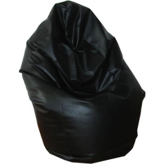 Natalia Spzoo Beanbag Faux Leather Seat Footrest Pouffe for adults and kids (Black)