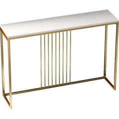 ‎Generisch Konsolentisch mit Metallrahmen und Felsplatte, 80 x 30 x 80 cm, moderner Wohnzimmer-Sofatisch für Balkon, Aufbewahrung, schlichtes Design (Farbe: A)