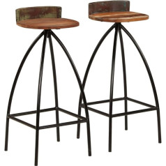 Vidaxl 2X Solid Reclaimed Wood Bar Chairs 40x40x82cm Kitchen Dining Stools