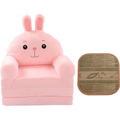 Mumusuki Kids Furniture, Small Sofa for Kids, 2-in-1 Foldable Cartoon Princess Girl Baby Folding Seat Single Lazy Sofa Bed for Living Room Bedroom (Pink)