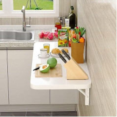Generisch Zusammenklappbarer Werkbanktisch zur Wandmontage, für Heimbüro/Küche/Waschküche, 68,6 x 30,5 cm, faltbarer Frühstücksbartisch