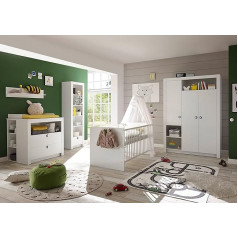 Deine Tante Emma Paula 87-530-17 3-Piece Baby Room with Changing Unit, Bed and Wardrobe White