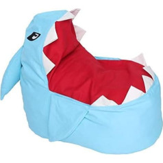 Zerodis Extra Large Bean Bag Shark Stuffed Toy Storage Bean Bag Chairs Soft Plush Toy Organiser Fluffy Lounger Sofa for Children Adults Sitting and Sleeping (Blue)