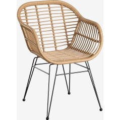 Sklum Zole Synthetic Rattan Dining Chair Black