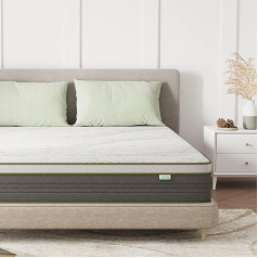 Novilla Mattress 150 x 190 x 24 cm Spring Mattress H3 Foam Medium Firm Oeko-Tex Certified Pocket Spring Mattress Point Elastic Breathable Hybrid Mattress White