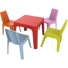 Resol Grupo Resol Julieta Kids Set Of 4 Chairs and 1 Table, Plastic and Polypropylene, multicolour, 60 x 51 x 78 cm, Pack of 5