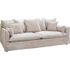 Riess Ambiente Heaven Large 3-Seater Sofa 200 cm Champagne Beige Bouclé Spring Core Cover Sofa Modern Couch Can Also Be Combined as a Corner Sofa