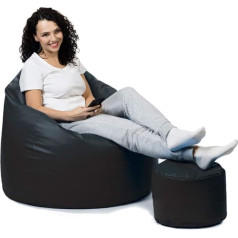 Sunnypillow Premium Giant Bean Bag XL for Children and Adults with Foot Stool for Indoors and Outdoors / Polystyrene Filling / Various Colours Available