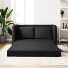 JUDYY Floor Sofa with Sleep Function, Black, 112 x 174 x 55 cm, Faux Leather, Lounge Sofa, Sofas & Couches, Relax Sofa, Couch for Living Room - 353973