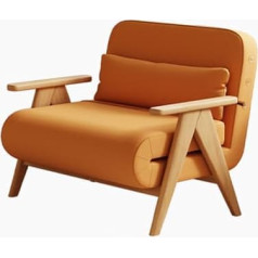 Generisch Folding Futon Chair, Bed Sleeper with Pillow, Single Sofa, Convertible Couch, Foldable Sleeping Chair, Bed for Small Spaces (Orange)