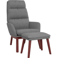 Vidaxl Recliner Chair with Stool, TV Chair, Upholstered Chair, Relaxing Chair, Armchair, Upholstered Chair, Reading Chair, Living Room, Light Grey Fabric