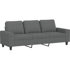 Tidyard Sofa 3-Seater Fabric Sofa Upholstered Sofa Lounge Sofa Couch Upholstered Furniture Living Room Sofa Dark Grey 180 cm Fabric
