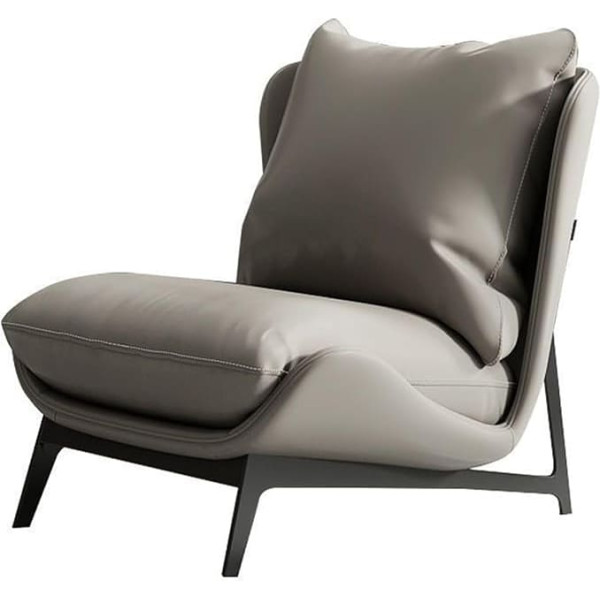 Athuah MGWYE Single Sofa Chair Balcony Couch Couch Bedroom Room Small Sofa Stool (Color : Argento, Size : Light Grey)