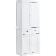 Vevor 183 cm Kitchen Storage Cabinet, Utility Cabinets with Doors, Drawer & 3 Adjustable Shelves, Dining Buffet Pantry for Kitchen, Living Room, Dining Room, Laundry Room, White