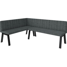 ‎Furnistar Akiko Metal A Corner Bench Set for Your Dining Room, Kitchen, Modern, Sitting Area, Dining Nook. Perfect for Kitchen, Office and Reception. Solid and Strong Workmanship. (142 x 196 Left-Inari96)