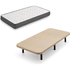 ‎Hogar24 Es HOGAR24 ES Viscosoft Mattress + Cushion Beige + 6 Legs 26 cm 90 x 190 cm Memory Foam 90 x 190 cm