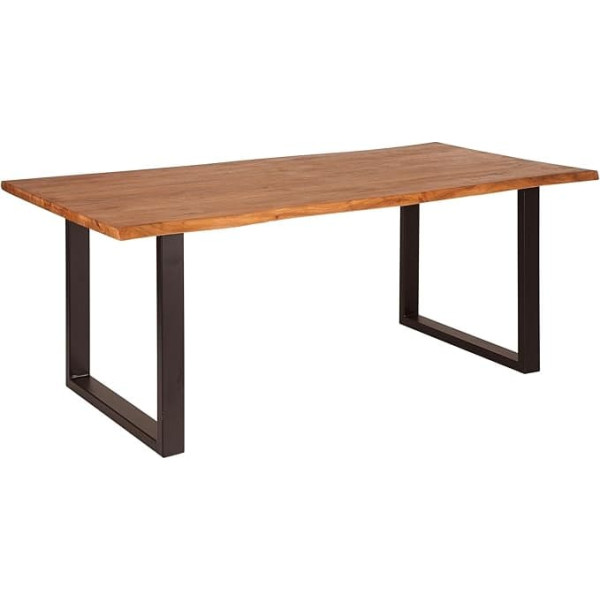 Riess Ambiente Solid Wood Dining Table Mammut 180 cm Wild Acacia Industrial Design 3.5 cm Table Top Dining Room Table Kitchen Table