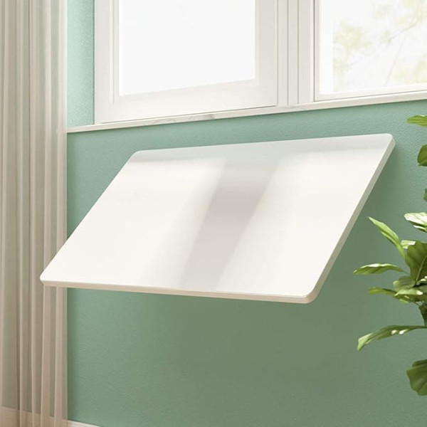 ‎Generisch Floating Wall Table Folding Table Dining Room Kitchen Corner Table White (100 x 40 cm / 39 x 16 Inches) Wooden Side Table with Laptop Support