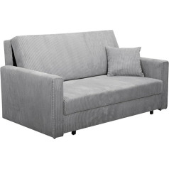 Mirjan24 Viva Bis Premium III Sofa Bed with Sleep Function, Sofa Bed, 3-Seater Upholstered Sofa with Bed Box Including Cushions, Sofa Set, Sofa Bed, Living Area, Fabric: Cord (Poso 110)