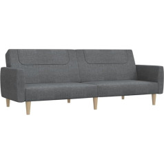 ‎Vidaxl vidaXL Sofa Bed 2-Seater Sofa with Wooden Frame, Sofa Bed for Living Room, Home Cinema, Office, Couch Sofa Bed, Day Bed, Guest Bed, Light Grey Fabric