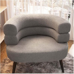Generisch Modern Sherpa Sofa Chair for Living Room and Bedroom, Single Chair with Curved Backrest, Comfortable Reading Couch for Salon and Office