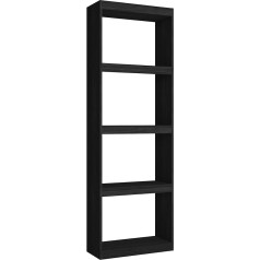Skraut Home Totem Bookcase with 5 Levels, 181 x 60 x 25 cm, Melamine Shelf, Storage Cabinet, Modern Style, for Living Room, Dining Room, Office, Colour Black