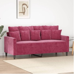 ShGaxin 359307 2-Seater Sofa Wine Red 140 cm Velvet Lounge Sofa, Sofas & Couches, Relax Sofa, Couch for Living Room