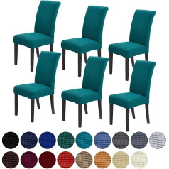 ‎Howhic Howhic Dining Room Stretch Chair Covers Set of 6 Removable Washable Dining Chairs Slipcovers Dining Chair Seat Protector Great Home Decoration and Banquet Upholstery (Peacock, 6pcs)